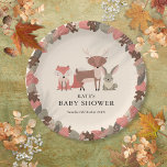 Boho Woodland Animals Forest Baby Shower Paper Plate<br><div class="desc">Featuring cute deer,  fox,  rabbit and woodland leaves,  these elegant baby shower paper plates can be personalised with your special baby shower information. Designed by Thisisnotme©</div>