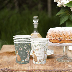 Boho Woodland Animals Forest Friends Baby Shower Paper Cups