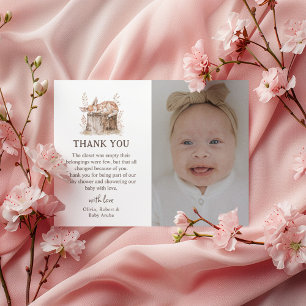 Boho Woodland Animals Gender Neutral Baby Shower Thank You Card