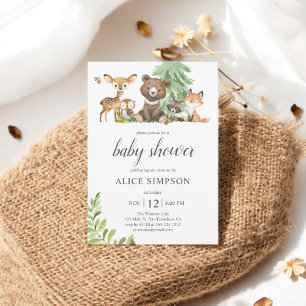 Boho Woodland Animals Leaves Baby Shower Invitatio Invitation