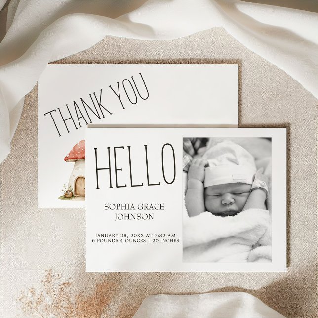 Boho Woodland Animals Photo Baby Announcement (Creator Uploaded)