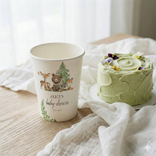 Boho Woodland Animals Rustic Baby Shower Paper Cups