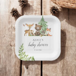 Boho Woodland Animals Rustic Baby Shower Paper Plate<br><div class="desc">Cute little woodland animals featuring bear,  deer,  fox,  racoon,  owl and butterfly.</div>