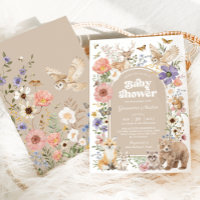 Boho Woodland Animals Wildflowers Baby Shower