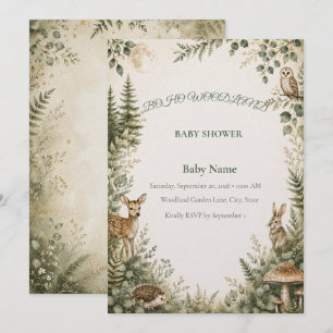 Boho Woodland Baby Shower   Botanical Friends Invitation