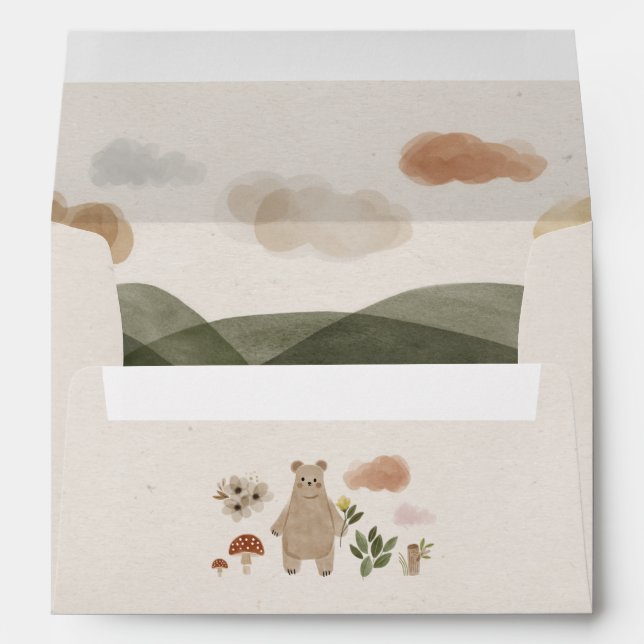 Boho Woodland Baby Shower Custom Envelope (Back (Bottom))
