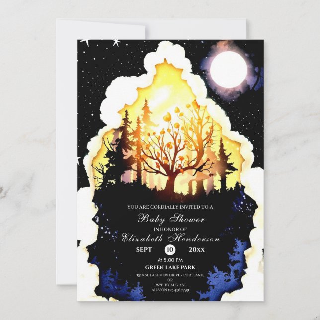 Boho Woodland Baby Shower Invitation (Front)