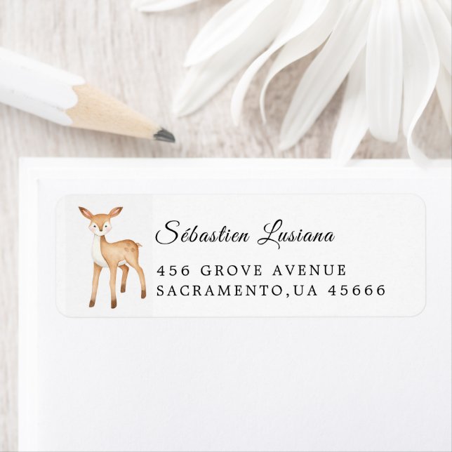 Boho Woodland  Baby Shower Return Address (Insitu)