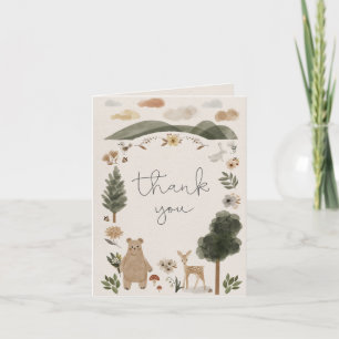 Boho Woodland Baby Shower Thank You Card
