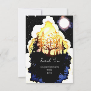 Boho Woodland Baby Shower Thank You Card