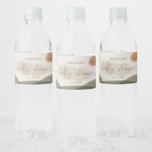 Boho Woodland Baby Shower Water Bottle Label (Bottles)