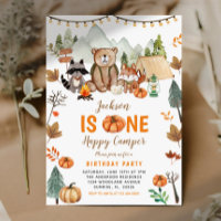 Boho Woodland Bonfire Pumpkin First Birthday