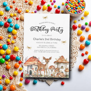 Boho Woodland Forest Animals 2nd Birthday Party Invitation