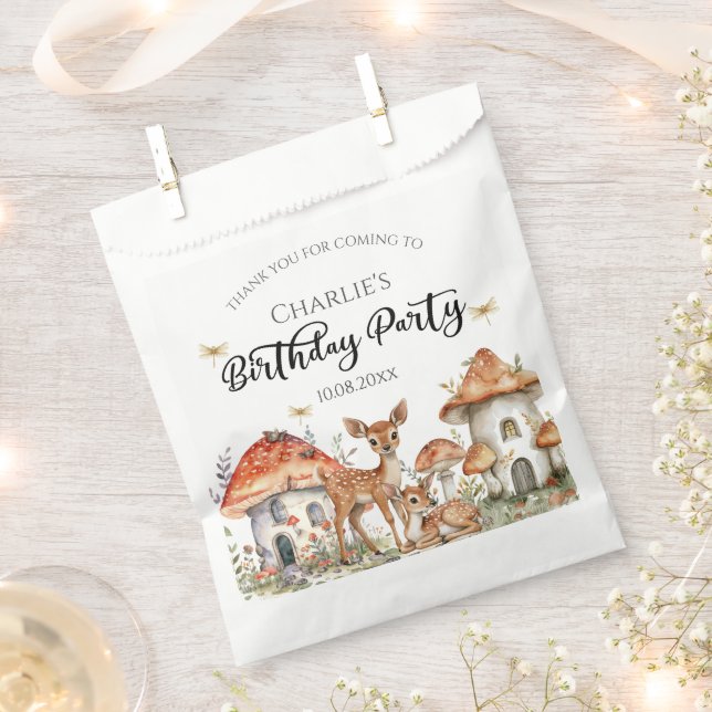 Boho Woodland Forest Animals Birthday Party Favour Bags (Clipped)