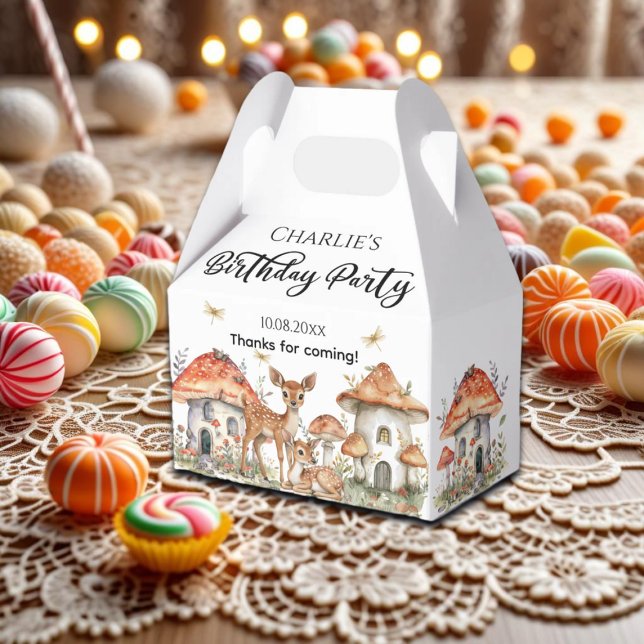 Boho Woodland Forest Animals Birthday Party Favour Box (Creator Uploaded)