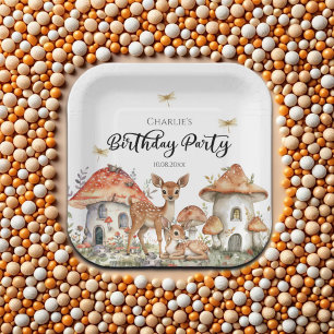 Boho Woodland Forest Animals Birthday Party Paper Plate