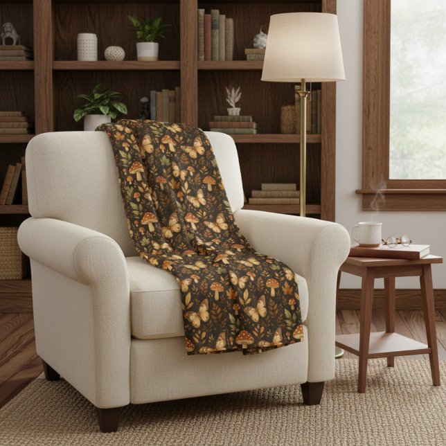 Boho Woodland Forest Mushrooms |  Fall Colours Sherpa Blanket (Creator Uploaded)