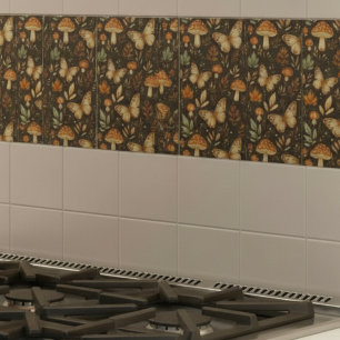 Boho Woodland Forest Mushrooms Tile