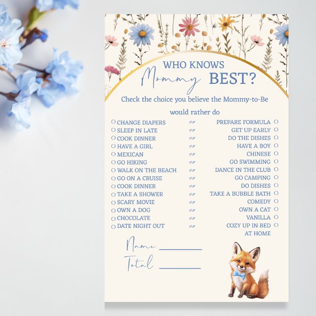 Boho Woodland Fox Who Knows Mummy Best Game Flyer (Creator Uploaded)