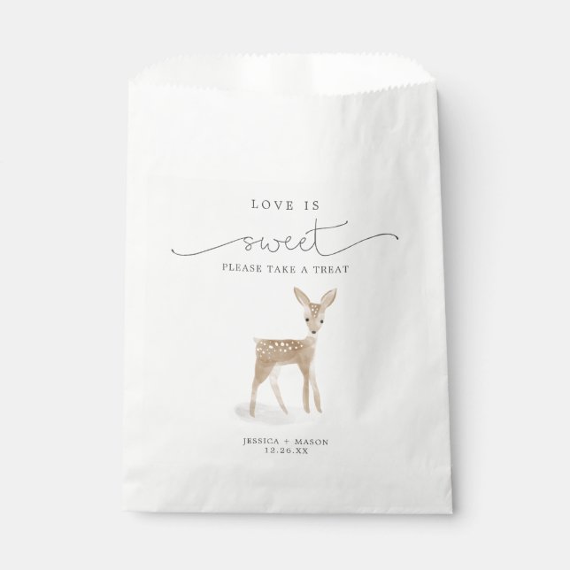 Boho Woodland Love is Sweet Favours Bag Deer (Front)