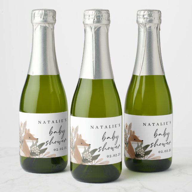 Boho Woodland Mini Sparkling Wine Label Set (Bottles)