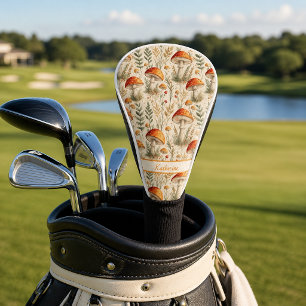 Boho Woodland Mushroom Pattern Golf Head Cover