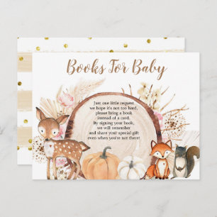 Boho Woodland Pumpkin Books for Baby Invitation Postcard