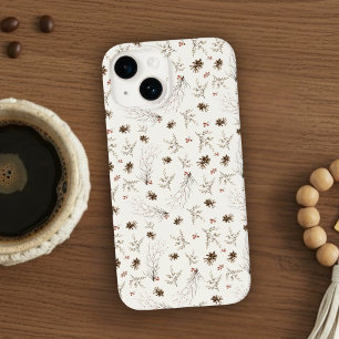 Boho Woodland Winterberry Pattern Case-Mate iPhone 14 Case