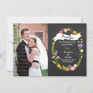 Boho Woodland Wreath on Chalkboard Wedding