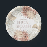 Boho Wreath Palm Leaves and Orchids Bridal Shower Paper Plate<br><div class="desc">Serve up style at your bridal shower with these customisable paper plates featuring a boho wreath design. Featuring a soft watercolor wreath of white orchids, palm leaves, and pampas grass. The neutral design of these customisable bridal shower paper plates fits rustic, tropical, or modern themes and looks great on any...</div>