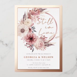 Boho Wreath Still In Love Vow Renewal Rose Gold