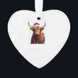 Boho Xmas Christmas Highland Cow T-Shirt (1) Ornament<br><div class="desc">Boho Xmas Christmas Highland Cow T-Shirt (1)</div>