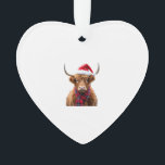 Boho Xmas Christmas Highland Cow T-Shirt (2) Ornament<br><div class="desc">Boho Xmas Christmas Highland Cow T-Shirt (2)</div>