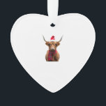 Boho Xmas Christmas Highland Cow T-Shirt (4) Ornament<br><div class="desc">Boho Xmas Christmas Highland Cow T-Shirt (4)</div>