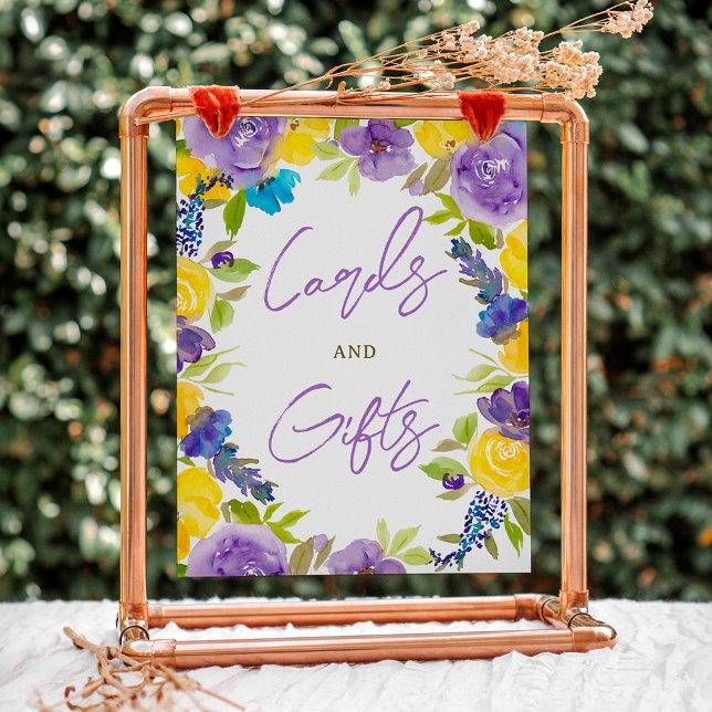 Boho yellow lavender floral bridal shower sign (Boho yellow lavender floral bridal shower sign)