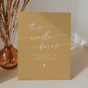 Boho Yellow Marigold This Candle Burns Memorial Pedestal Sign