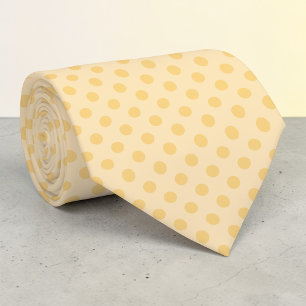  Boho Yellow Mini Polka Dots Necktie