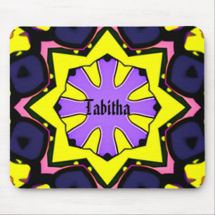 Boho yellow, purple, blue, pink design.  mouse pad