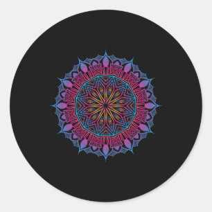 Boho Yoga Art Spiritual Meditation Sacred Geometry Classic Round Sticker