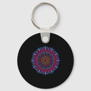 Boho Yoga Art Spiritual Meditation Sacred Geometry Key Ring