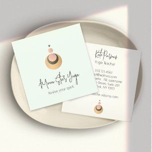  Boho Yoga Energy Healer Celestial  Square Business Card