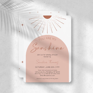 Boho You Are My Sunshine Baby Shower Invitation