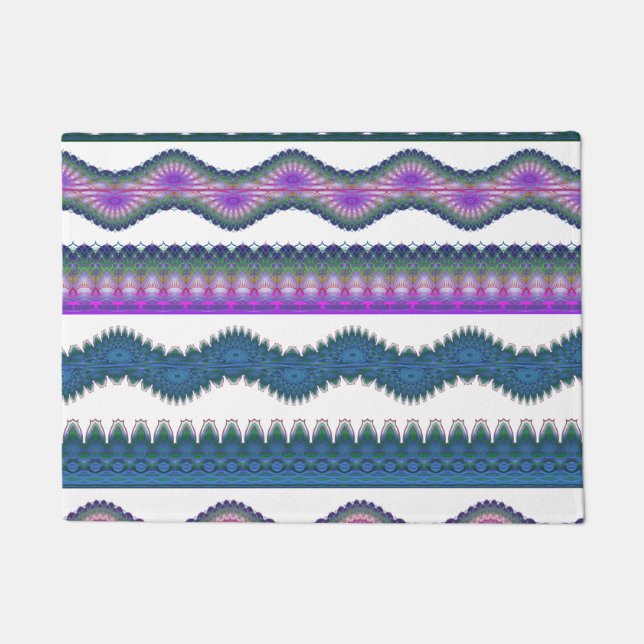 Boho Zigzag Welcome Doormat  (Front)
