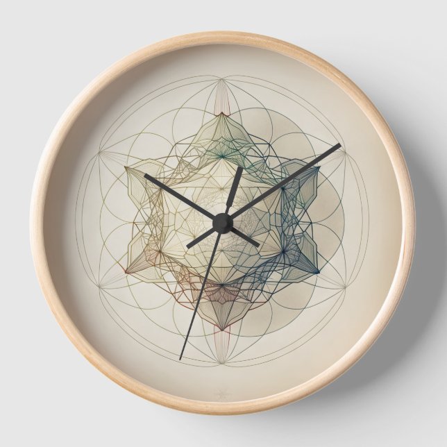 Bohomodern Minimalist Sacred Geometry Clock (Front)