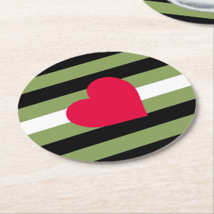 Boi Pride Flag Round Paper Coaster