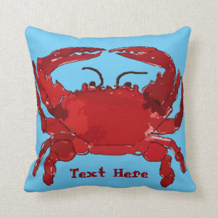 Boiled Blue Crab, add text Cushion