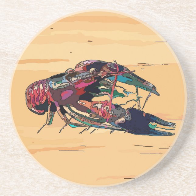 Boiled Crawfish on Wood Coaster (Front)