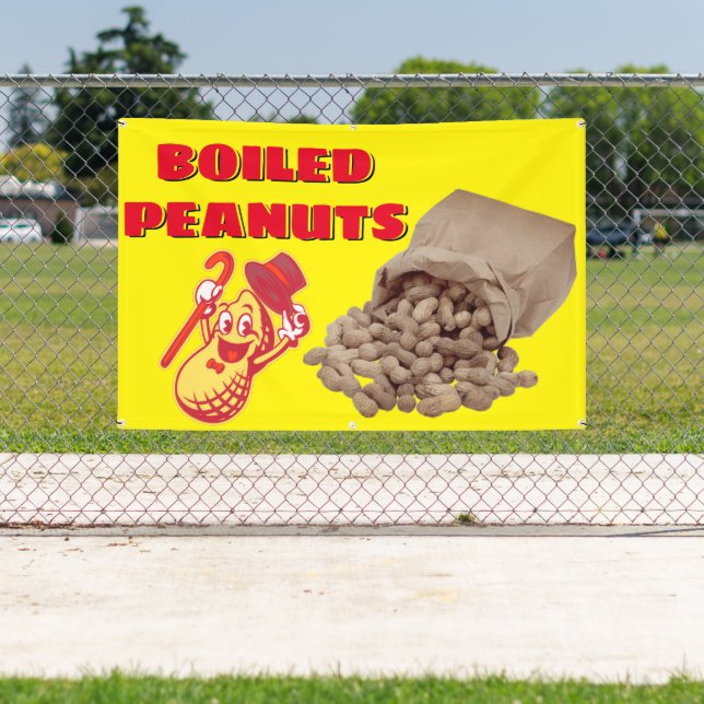 Boiled Peanuts For Sale Fence  Banner (Insitu)
