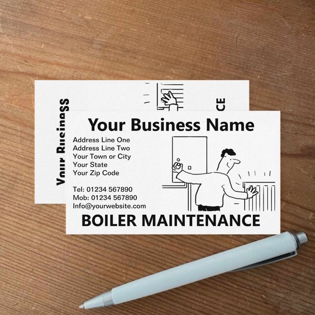 Boiler Maintenance Cartoon Business Card (Creator Uploaded)