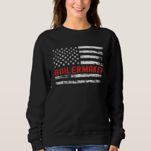 Boilermaker USA Flag Profession Retro Job Title Sweatshirt